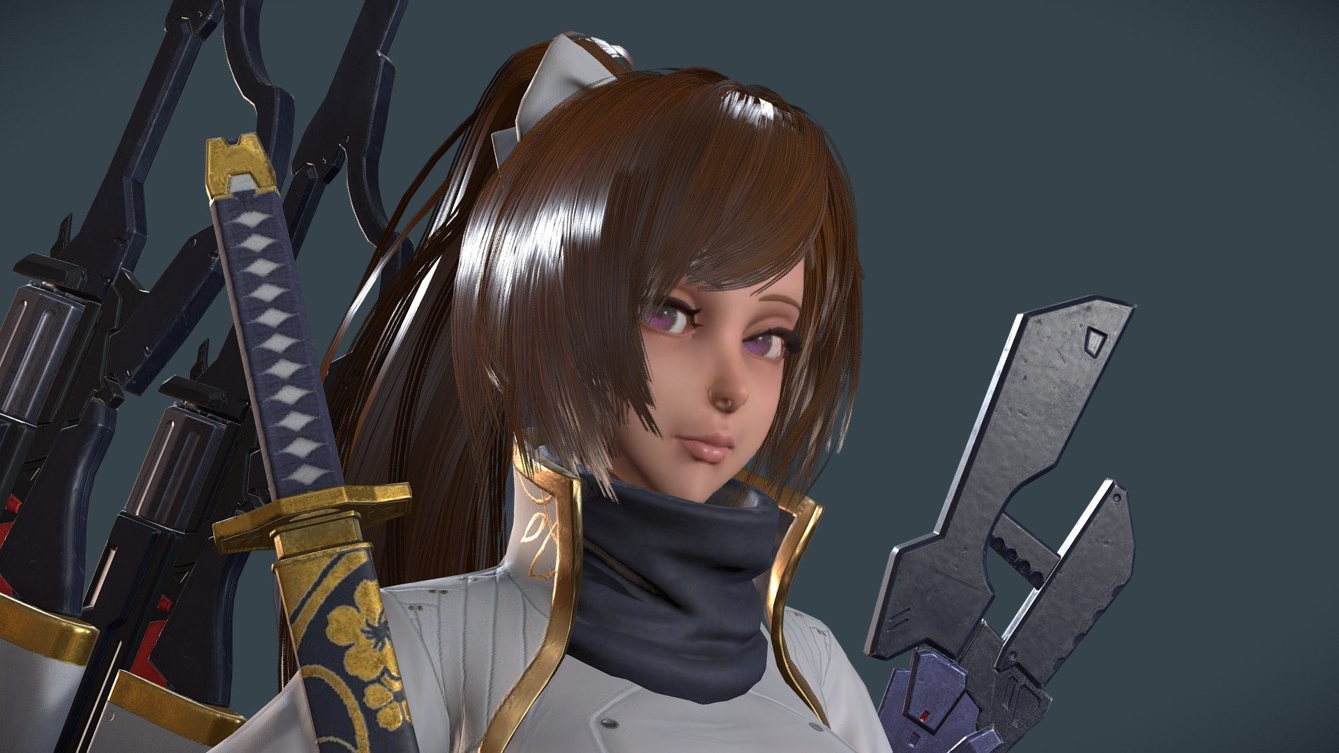 Final Gear Fanart 九條綾(Aya Kujyou) - 3D model by Anlu [b624927] - Sketchfab