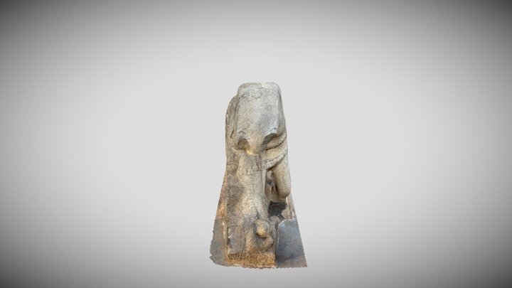 Broken Elephant Statue at Hampi 3D Model