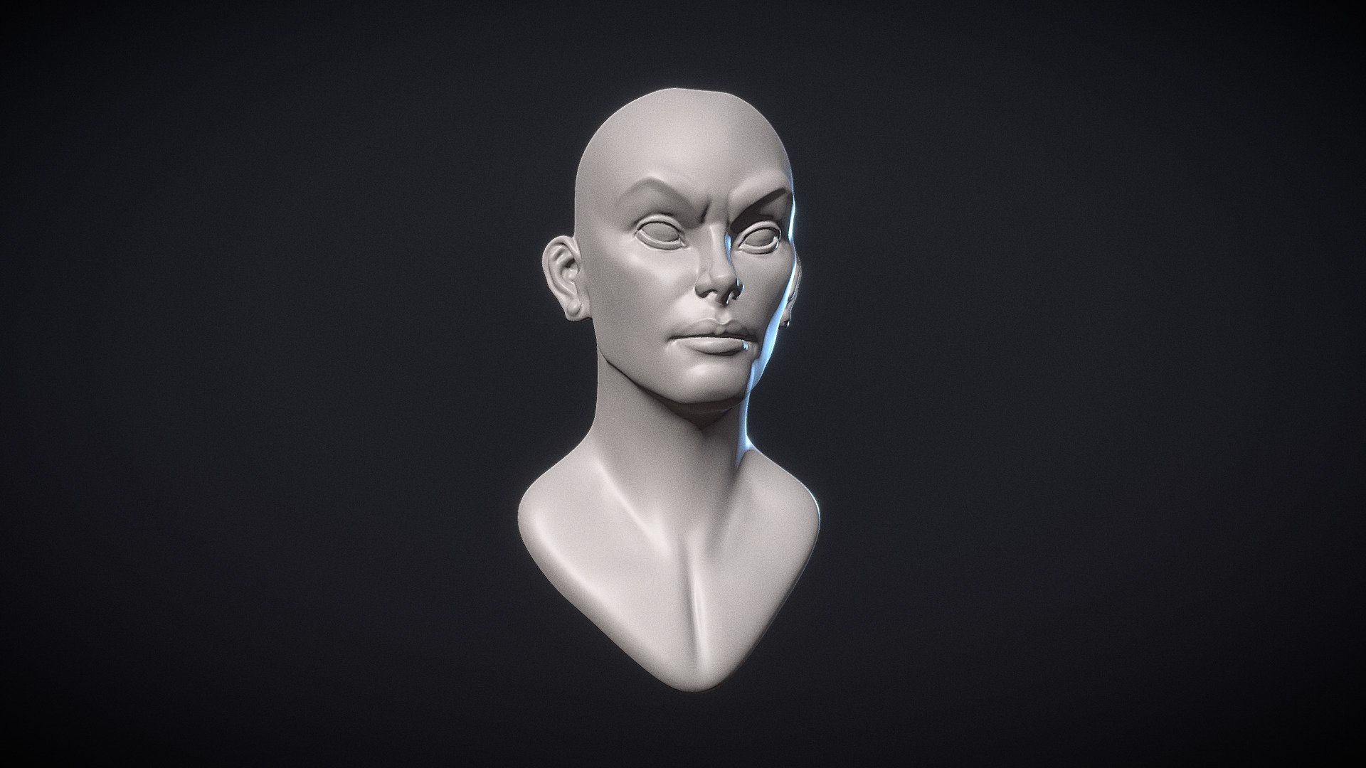 Stylized female head sculpt. Download Free 3D model by
