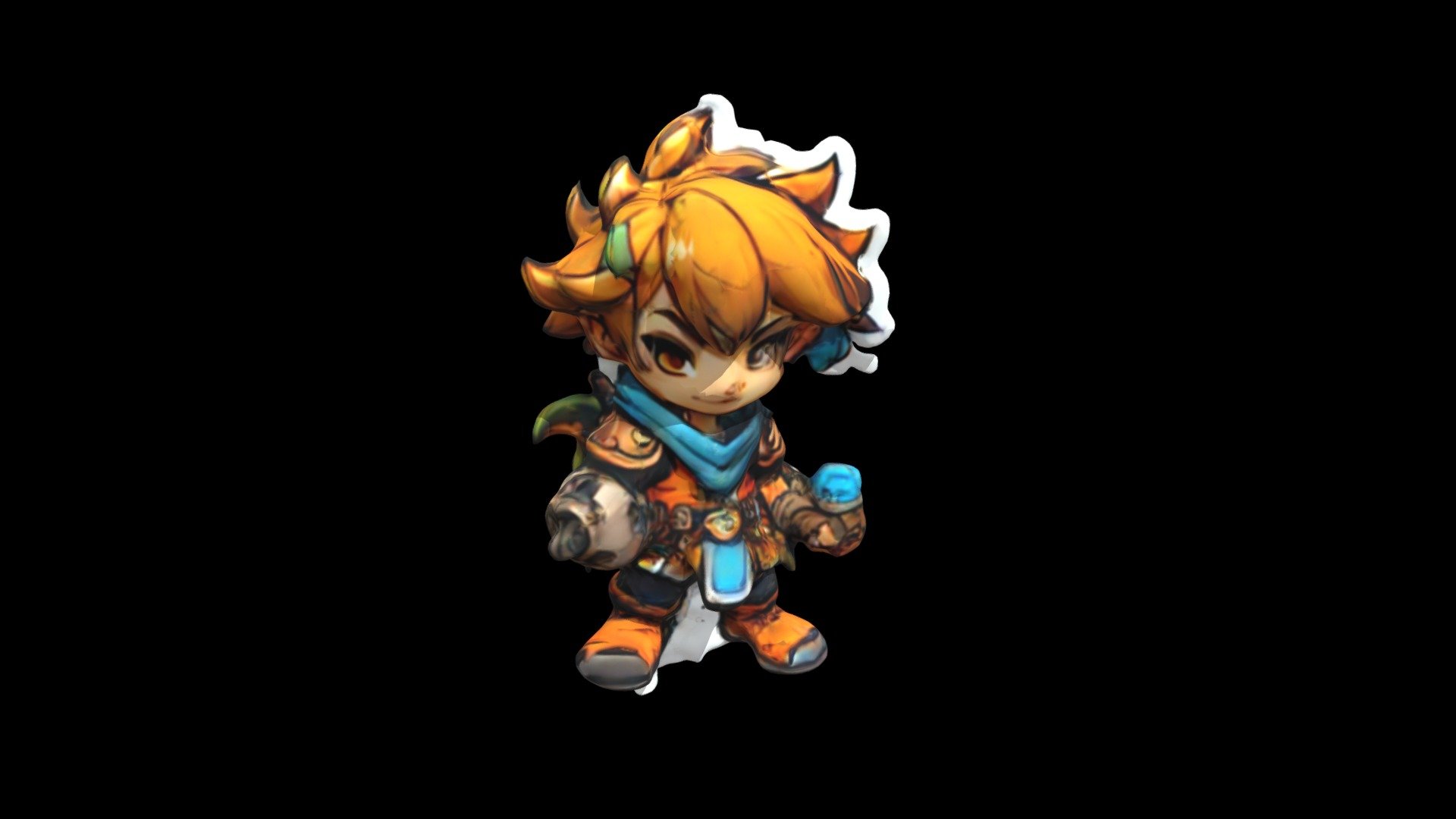 a sticker of a cartoon character on a wooden - Download Free 3D model ...