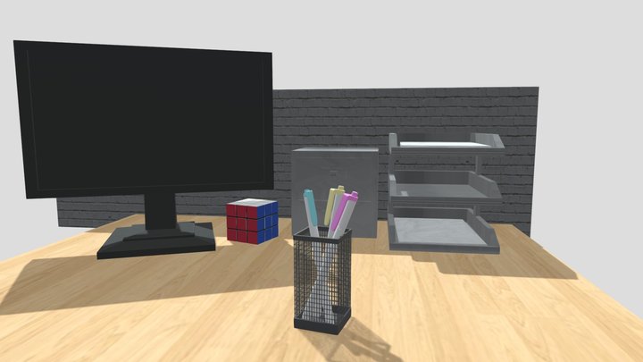 Office table (final render in description) 3D Model