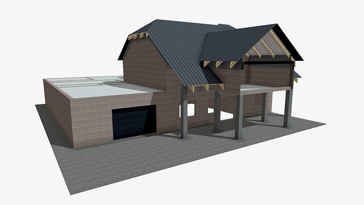 Open Rafter Covered 3D Model