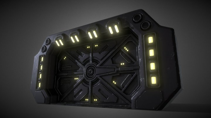 Sci-Fi Door 02 3D Model