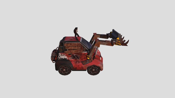 Post apo Zombie Crusher Car 3D Model