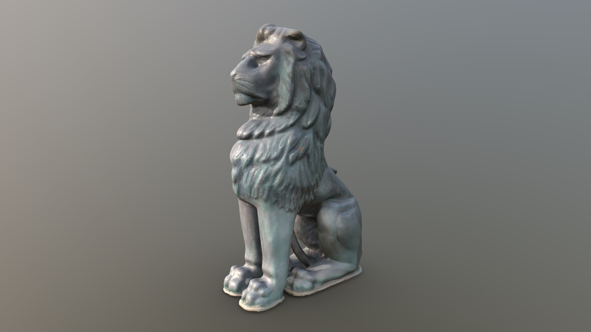 3D model Bronze lion, Penzance - This is a 3D model of the Bronze lion, Penzance. The 3D model is about a statue of a lion.