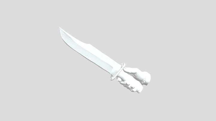 Damascus Blade in Hand 3D Model