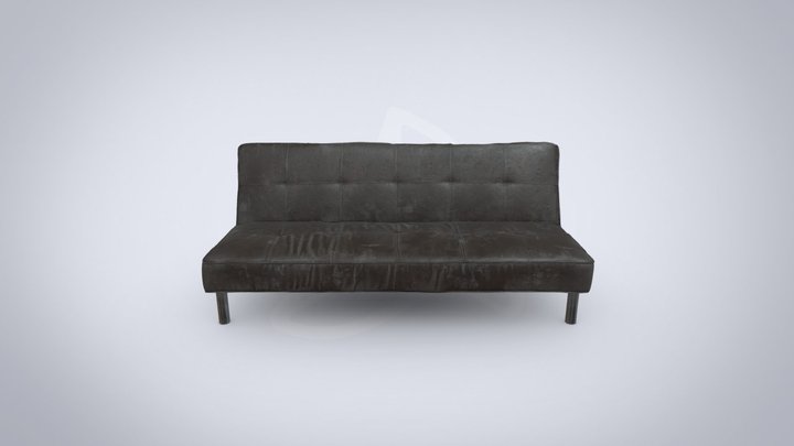 Sofa dark leather 3D Model