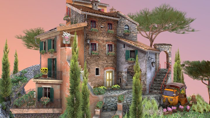 DAE Diorama - Grandma's House 3D Model