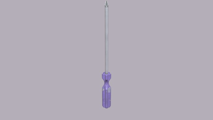 Purple screwdriver. 3D Model