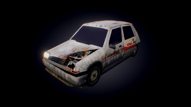 Trashed Renault 5 (LeCar) 3D Model