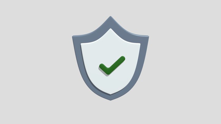 Shield protection icon 3D Model