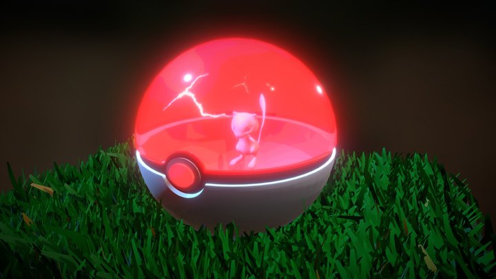 Pokemon - Pokeball feat. Mew (Animated) 3D Model