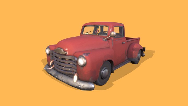 Cartoon Pick-Up Truck 3D Model