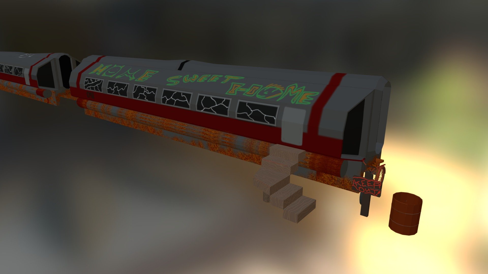 Damaged Cmr Monorail Scene