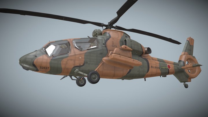 OH-1 Ninja JGSDF Complex Animation (444) 3D Model