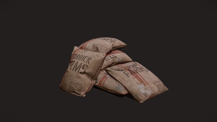 Game-ready Farm Sacks Low-poly 3D model 3D Model