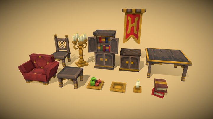 Medieval Royal Furniture - Minecraft 3D Model
