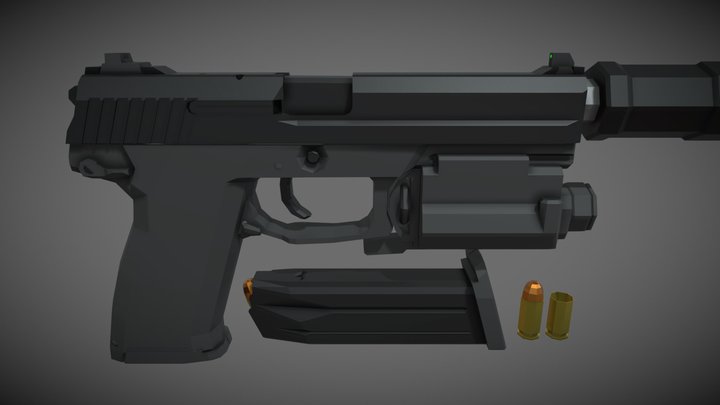 low-poly HK Mark 23 SOCOM – Free 3D Model STL
