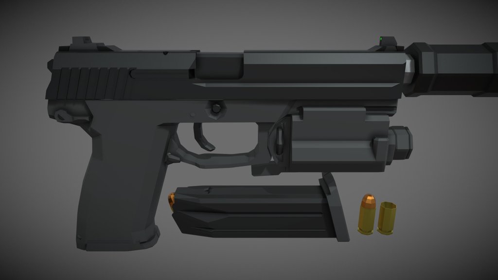 low-poly HK Mark 23 SOCOM