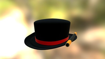 Magician hat (after smooth) with render 3D Model