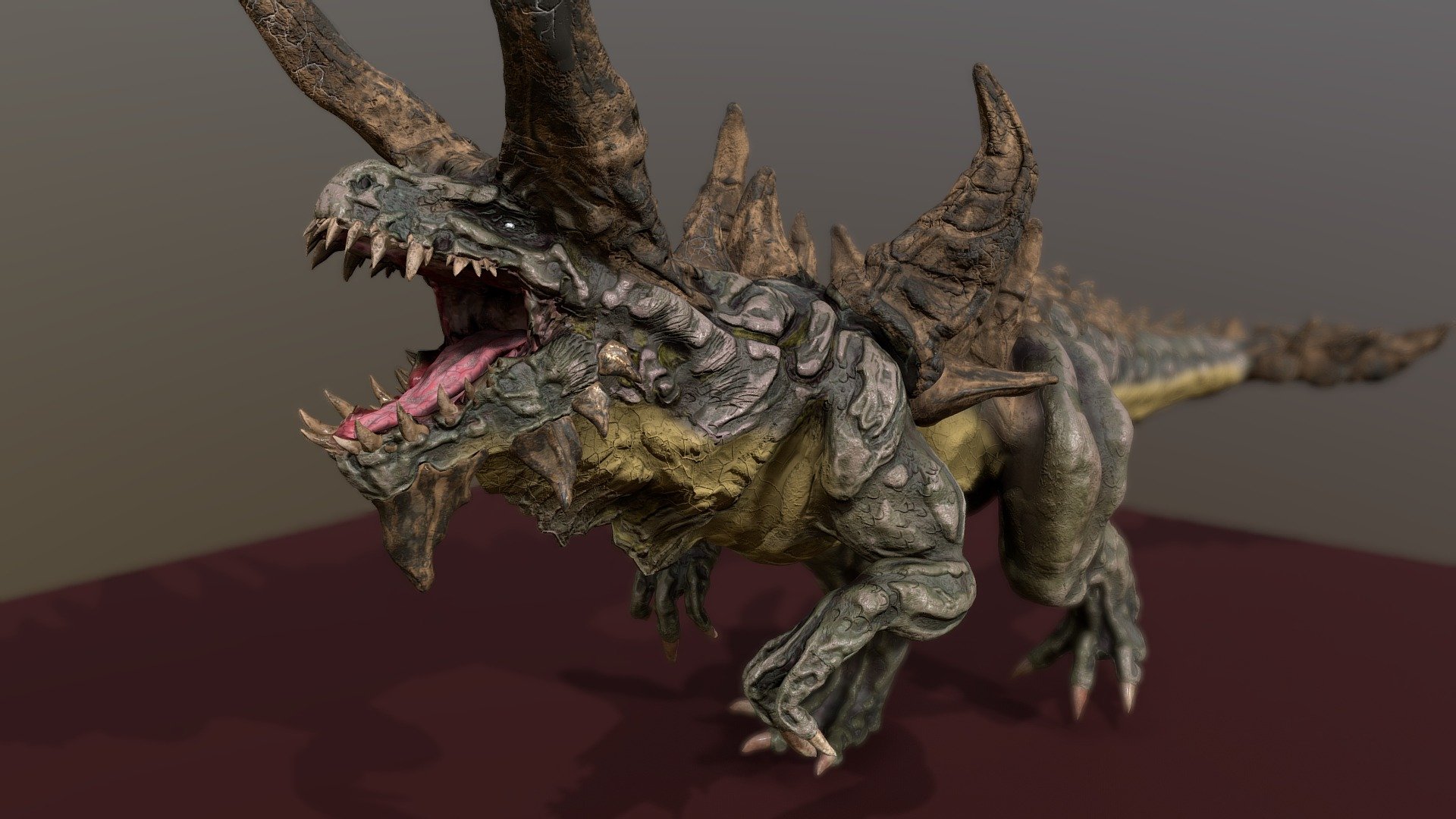 Tarrasque Alpha - Idle Walk Animated — Sketchfab embed 3D viewer