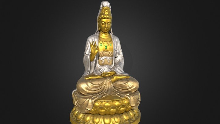 Buddha statue with clothes 3D Model