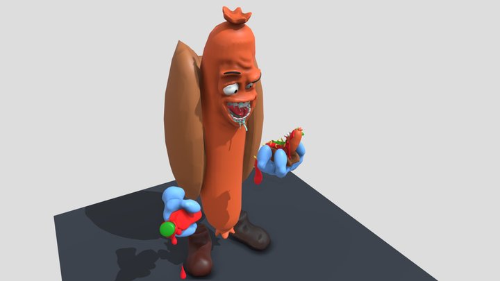 Hotdog eating a Hotdog (sculpt) 3D Model