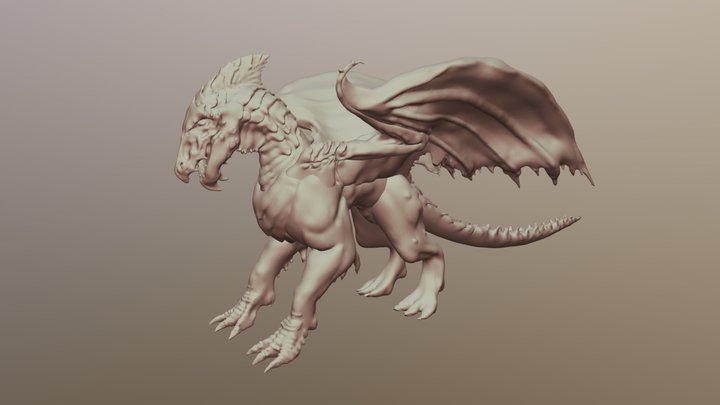 White Dragon 3D Model