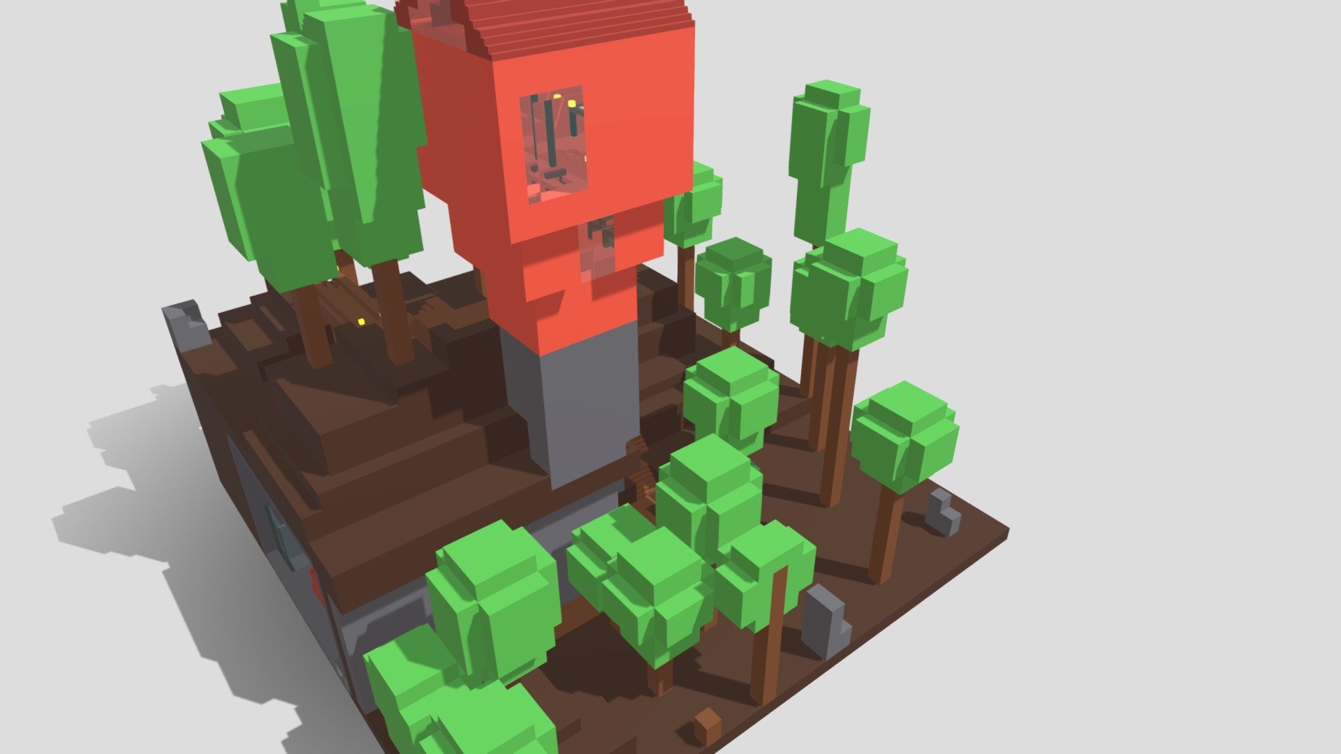 voxel cabin with get a way