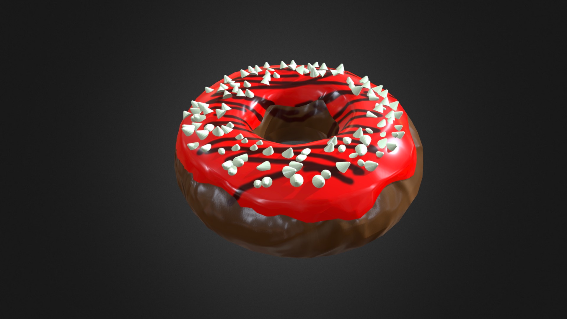 3D model Donuts 08 - This is a 3D model of the Donuts 08. The 3D model is about a red and white circular object.