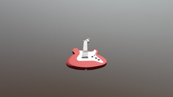 Red Guitar 3D Model