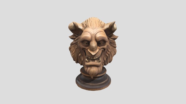 Horned_ Grin_ Bust_texture 3D Model