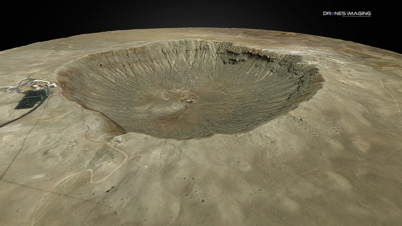 3D model Meteor Crater, Arizona – USA - This is a 3D model of the Meteor Crater, Arizona - USA. The 3D model is about a close-up of the moon.