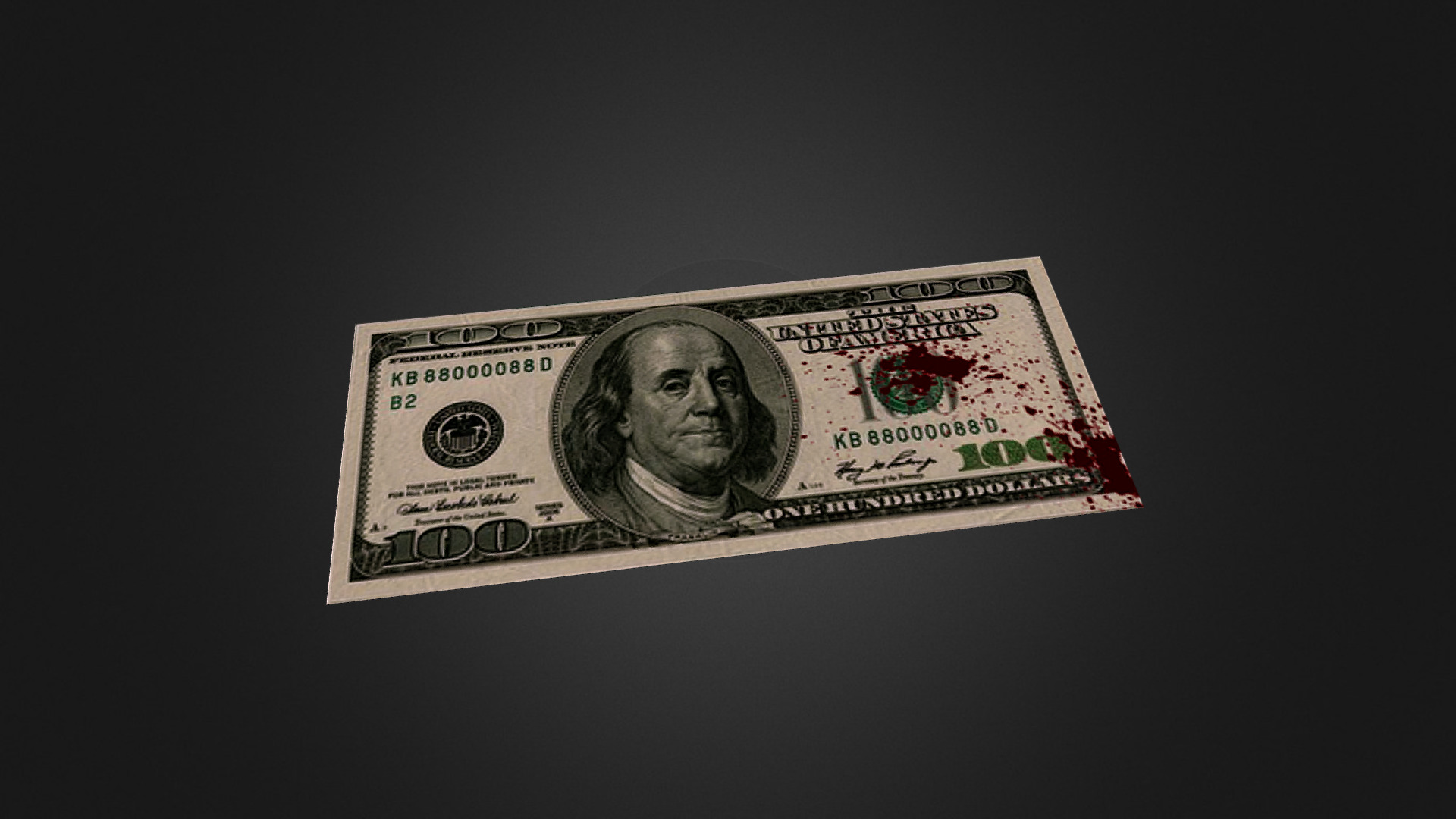 3D model Bloody Dollar Rigged - This is a 3D model of the Bloody Dollar Rigged. The 3D model is about calendar.