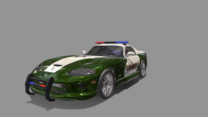 1999 Dodge Viper GTS ACR (Police Car) 3D Model