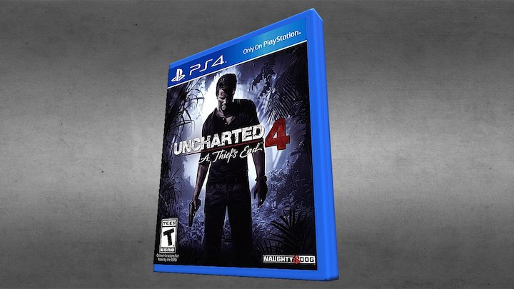 Ps4 Uncharted 4 Game Case Texture 3D Model