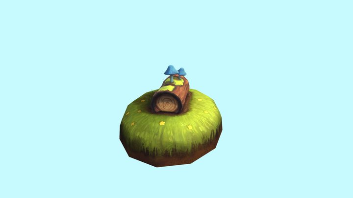 Mushroom Log 3D Model