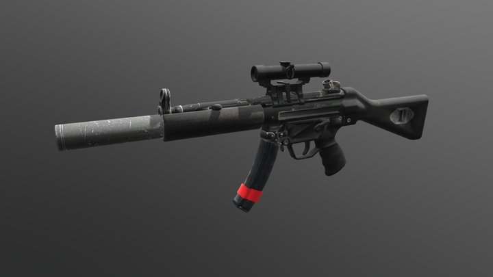 H&K MP5-SD2 w/ ZF-24 Helsoldt Fero 3D Model