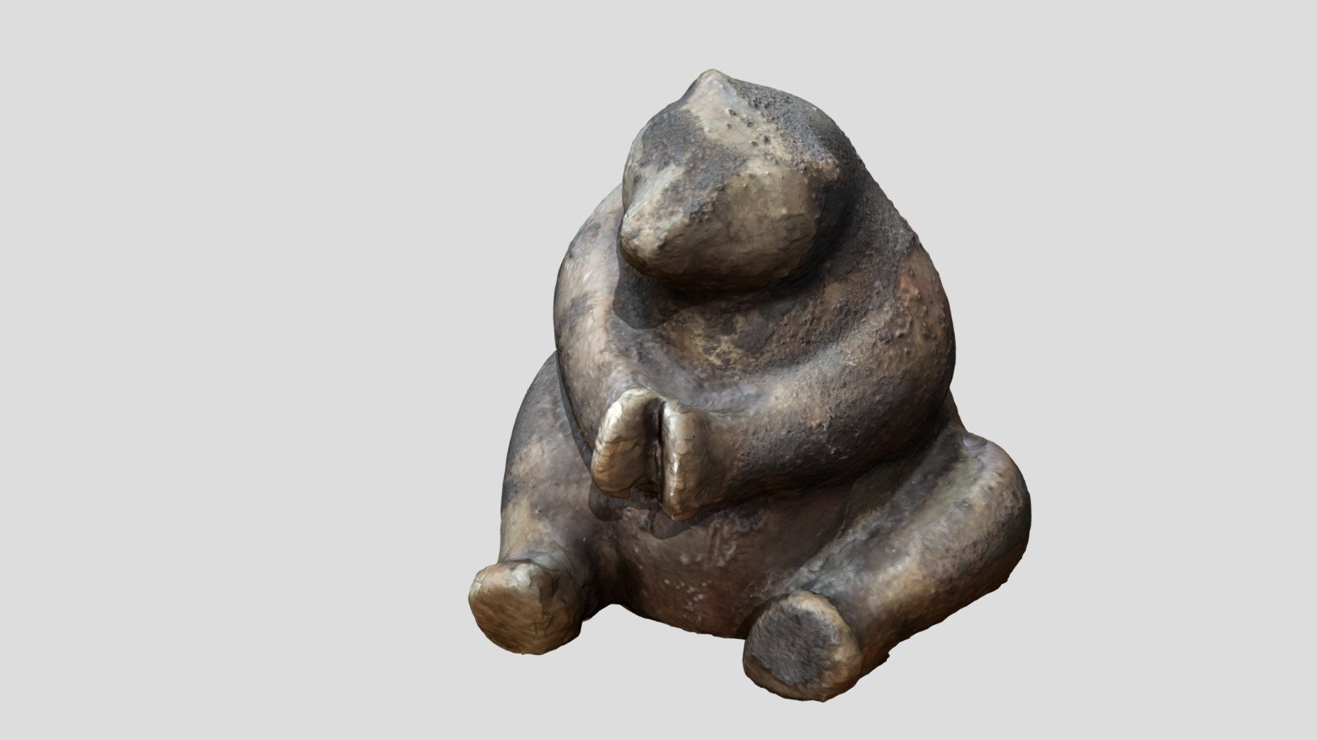 Bear statue - bronze, photoscan, art