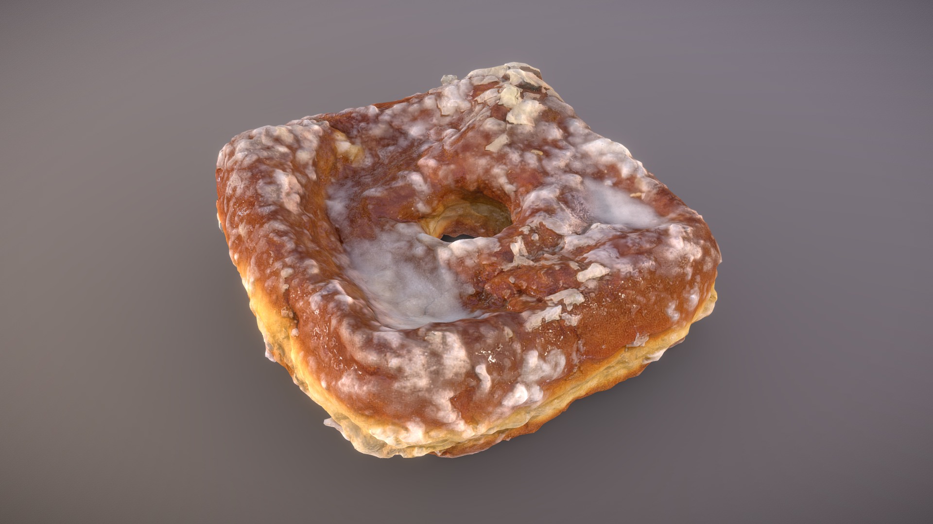 3D model Doughnut Plant Coconut Cream - This is a 3D model of the Doughnut Plant Coconut Cream. The 3D model is about a donut with a bite taken out of it.