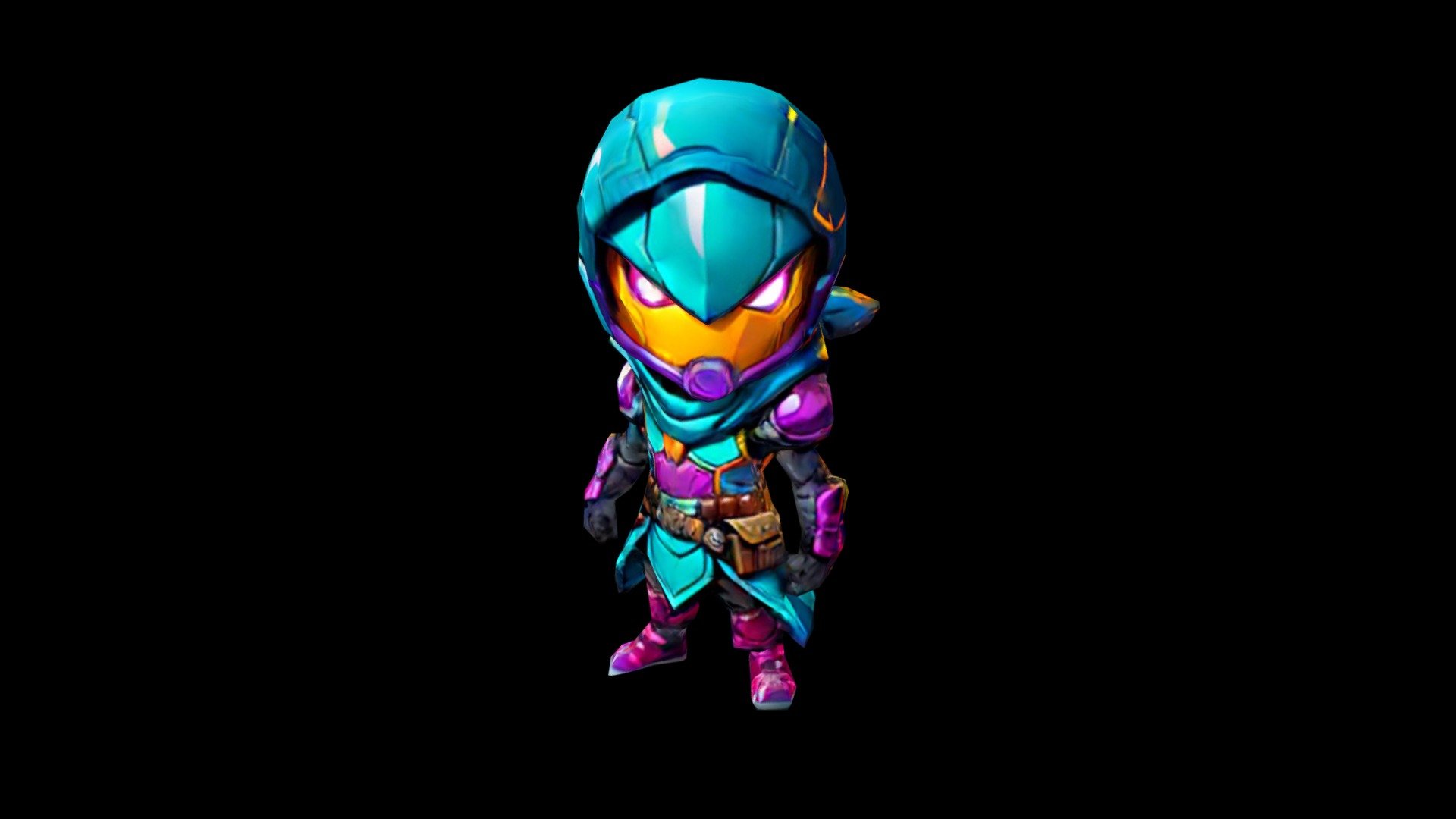 Cartoon character with fierce expression, wearin - Download Free 3D ...