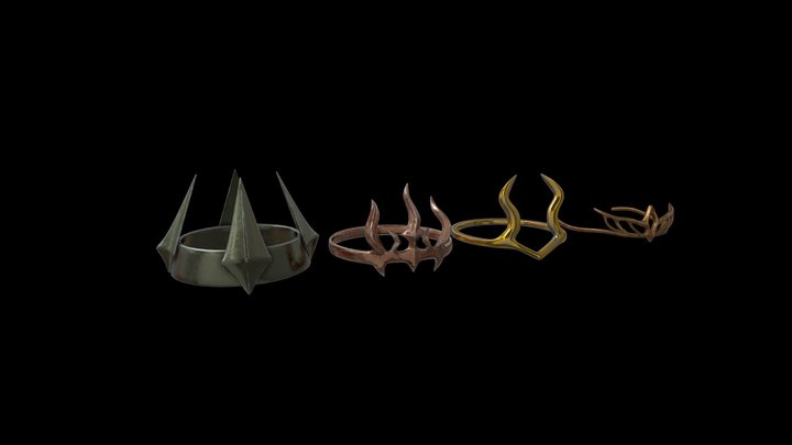 Game-Ready Crown Pack (Low Poly) – Free 3D Model STL