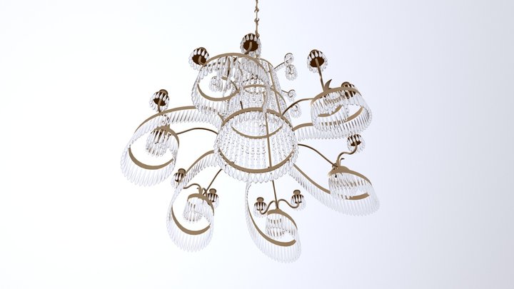 Classicistic Crystal Chandelier early 19th cent. 3D Model