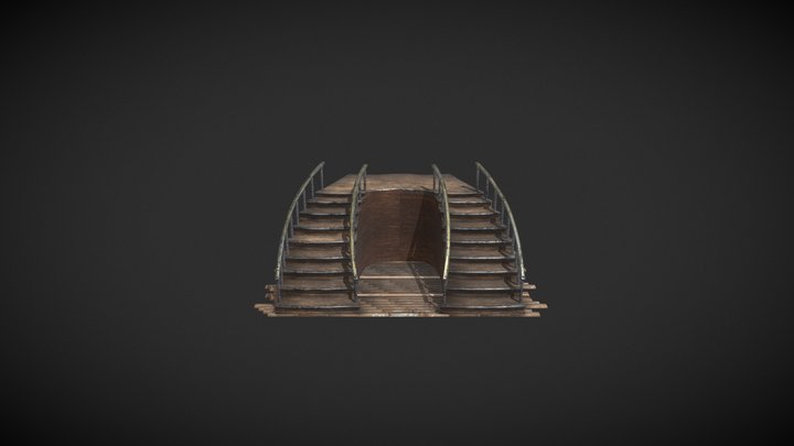 Wooden Stairs 3D Model