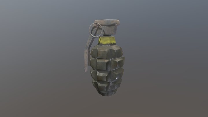WW2 American Pineapple Grenade 3D Model