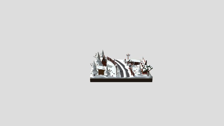 Low-poly snow location 3D Model