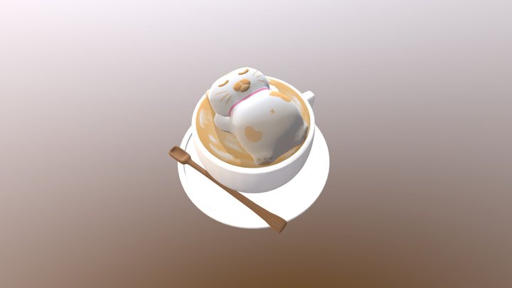 Latte Art 3D Model