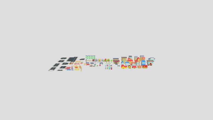 Low Poly City Pack 3D Model
