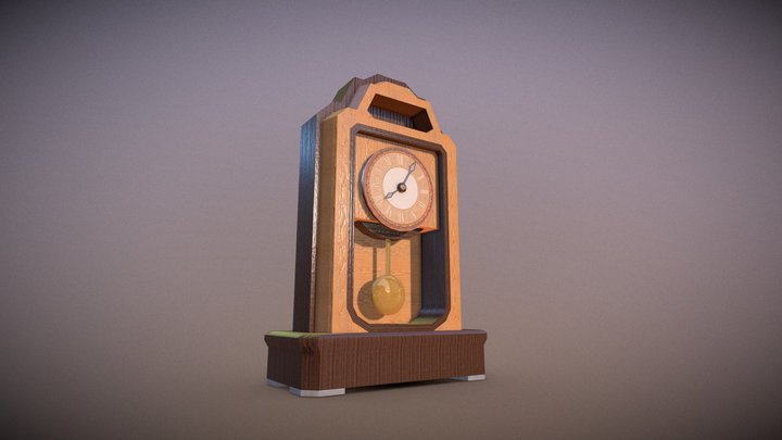 Vintage Stand Clock 3D Model
