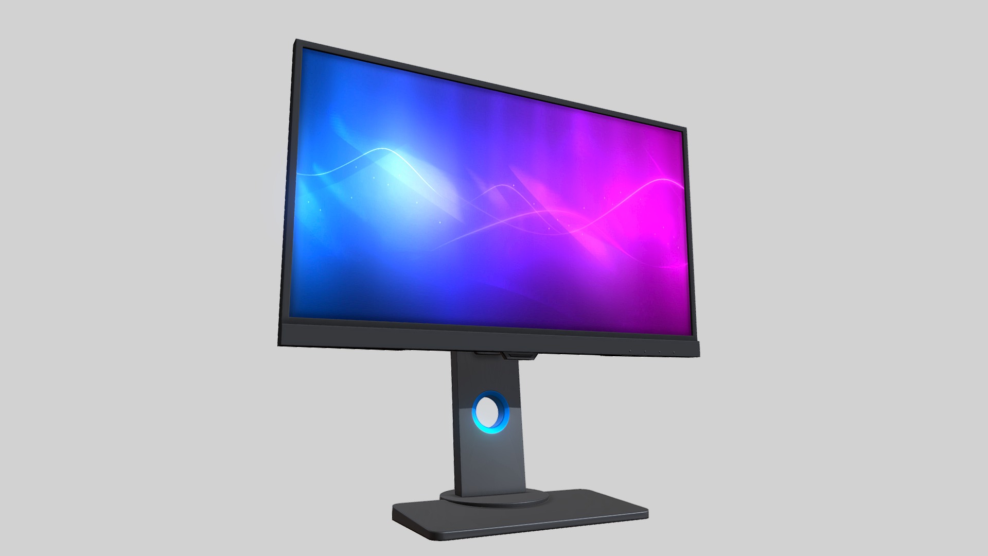 3D model LCD monitor - This is a 3D model of the LCD monitor. The 3D model is about a computer monitor with a blue light.